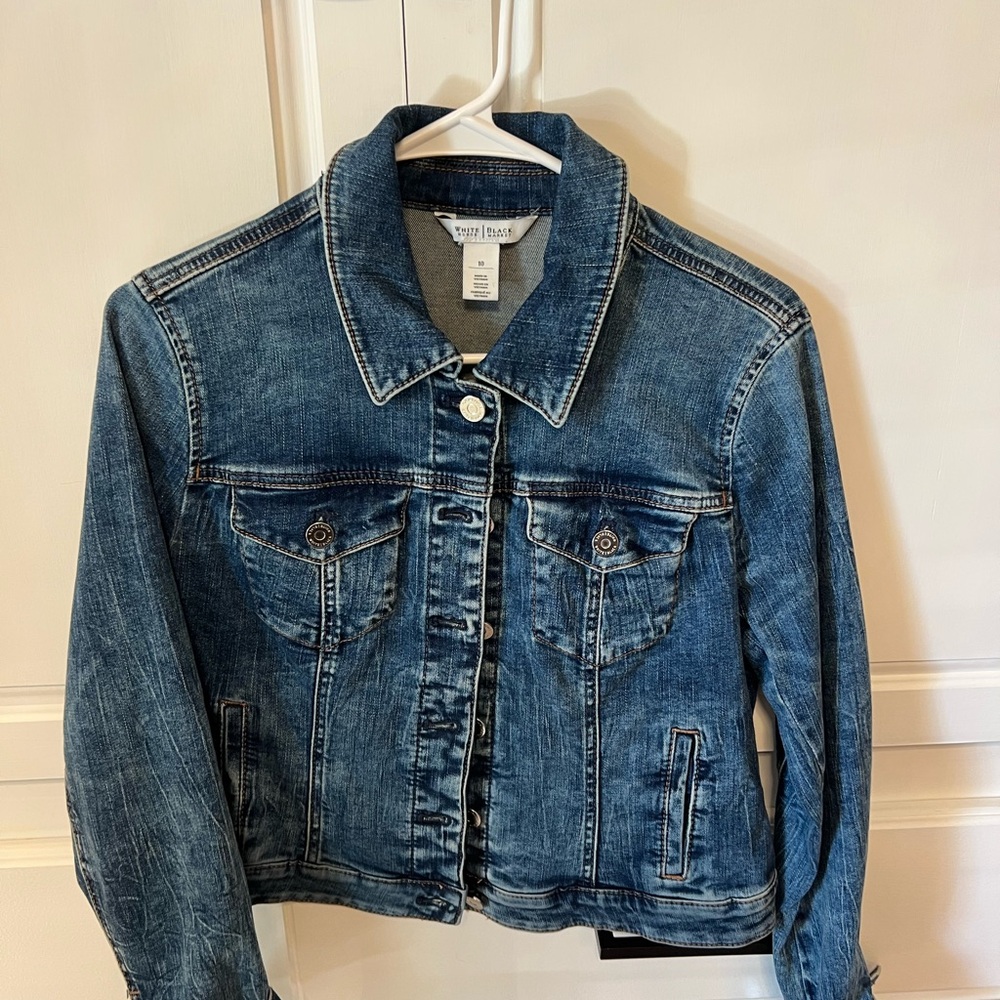 White House Black Market Blue Jean Jacket